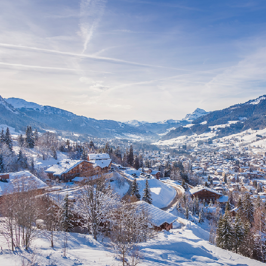 bjergby sne europa vinterlandsskab
