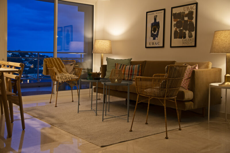 villefranche feriebolig aften stue