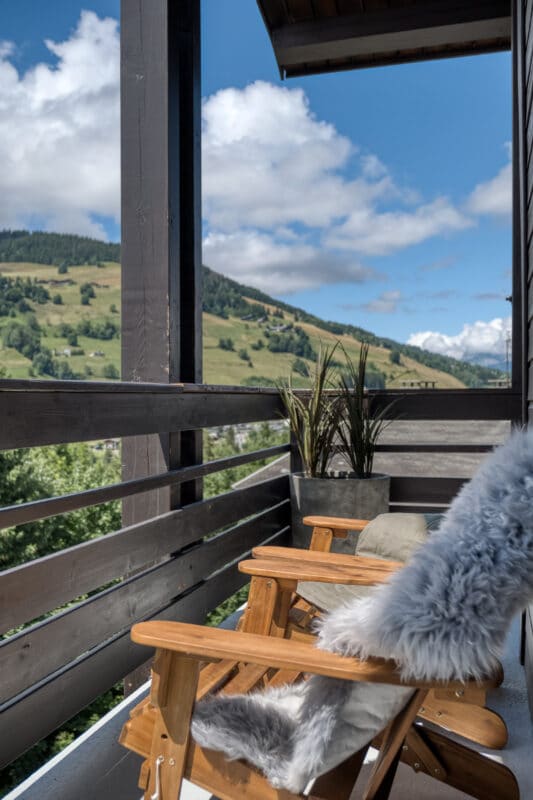 Megeve chalet altan udsigt møbler