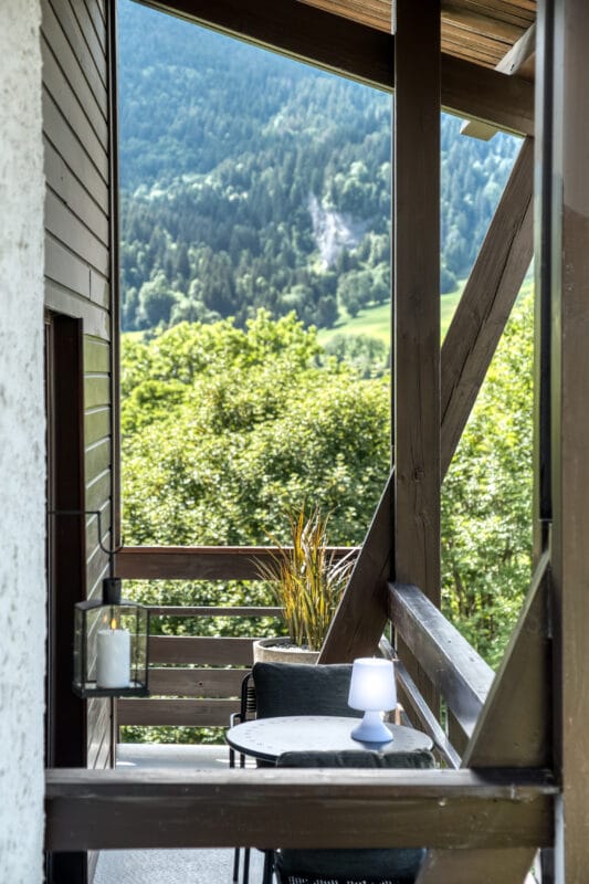 Megeve chalet altan udsigt natur møbler