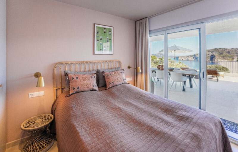 Mallorca feriebolig lejlighed soveværelse terrasse udsigt