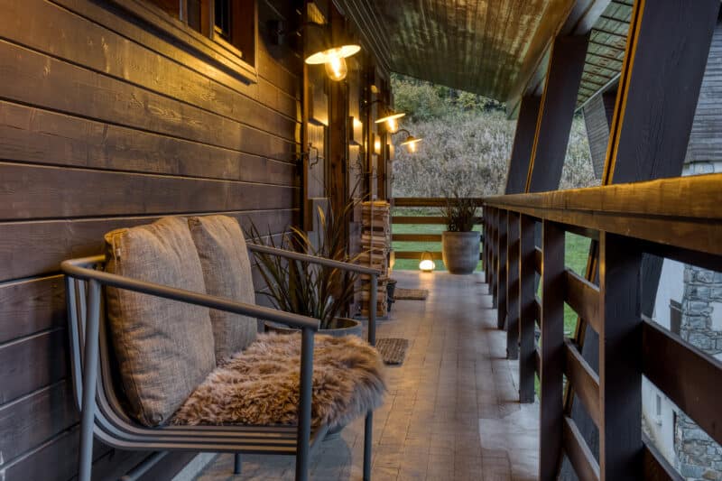 aften terrasselys bænk