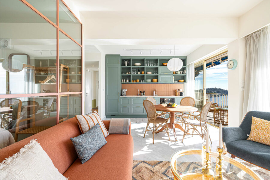 sydfrankrig feriebolig lejlighed stue køkken